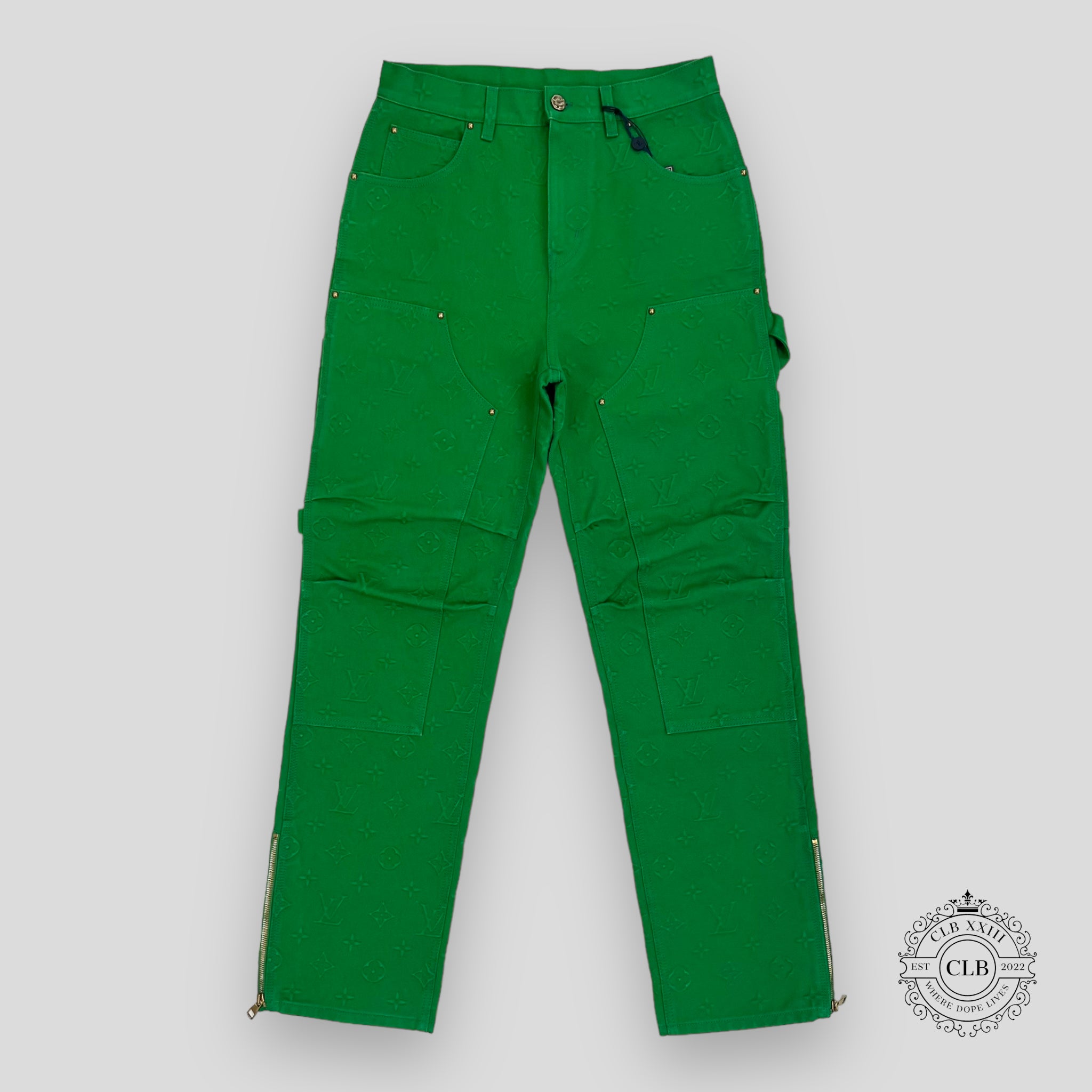 Louis Vuitton Monogram Workwear Denim Carpenter Pants, White, 33