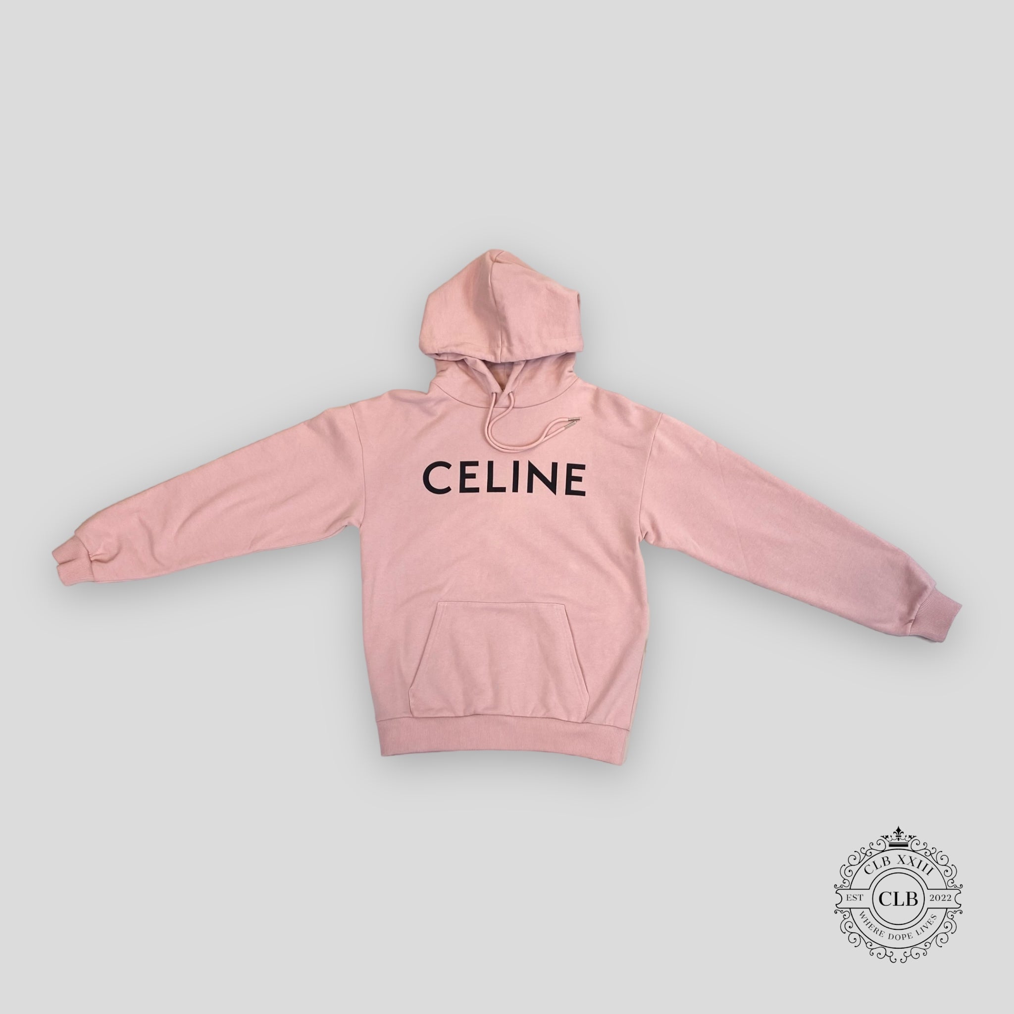 Celine Homme Logo Hoodie in Pink