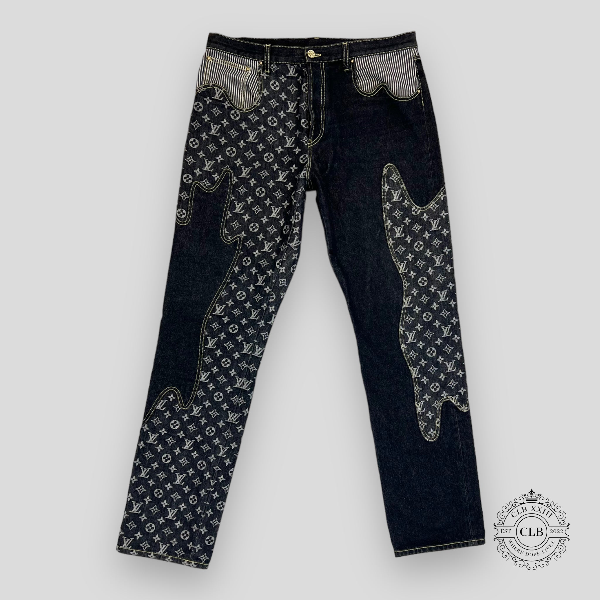 LOUIS VUITTON Blue Denim Monogram Patchwork Vintage Jeans LV -  Finland
