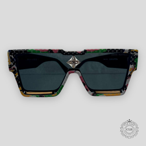 Louis Vuitton White & Clear Gradient 'Cyclone' Sunglasses