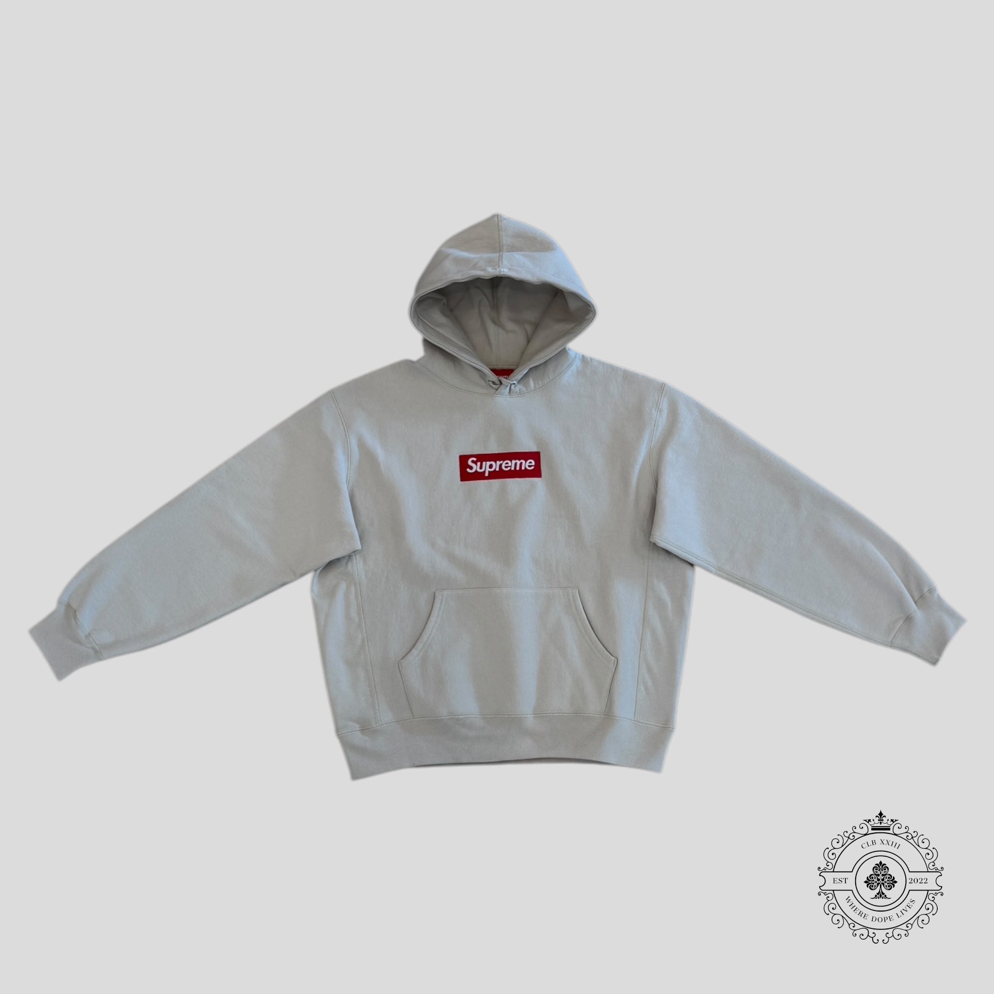 Supreme Box Logo Hooded Sweatshirt in Bone