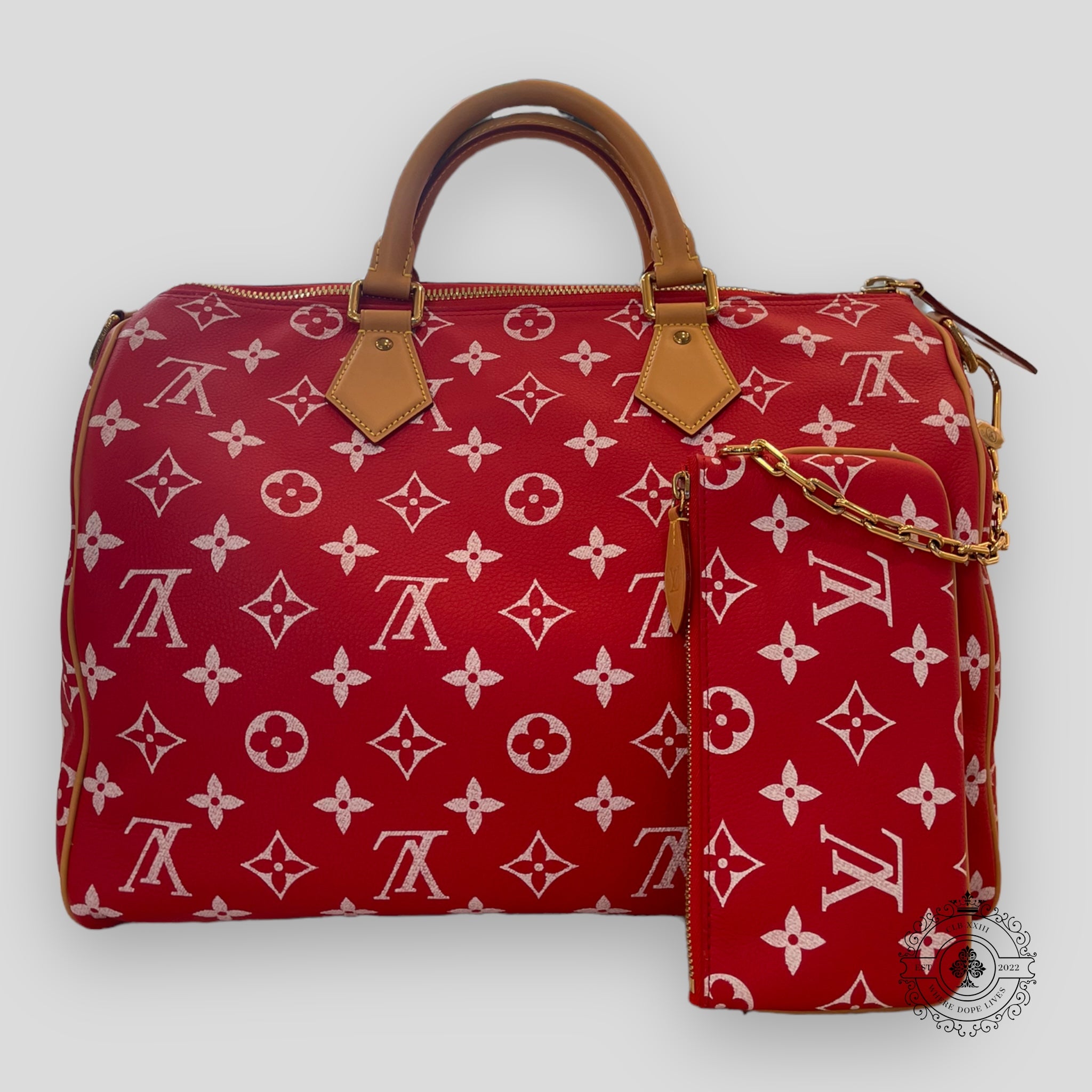 Louis Vuitton P9 Speedy Bandouliere 40 in Red