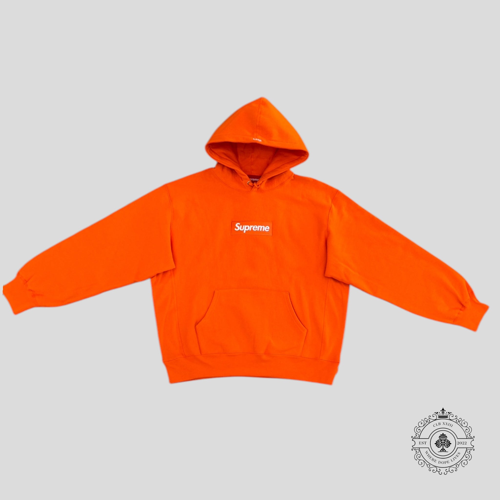 Supreme Box Logo Hooded Sweatshirt in Orange