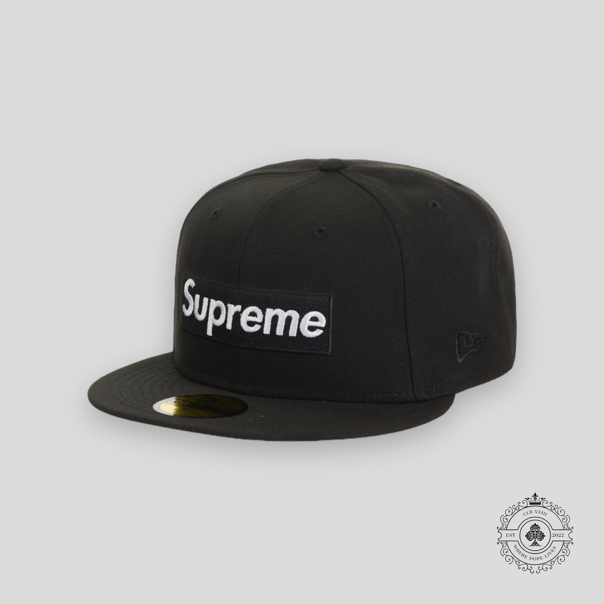 Supreme Sharpie Box Logo New Era Fitted Cap in Black