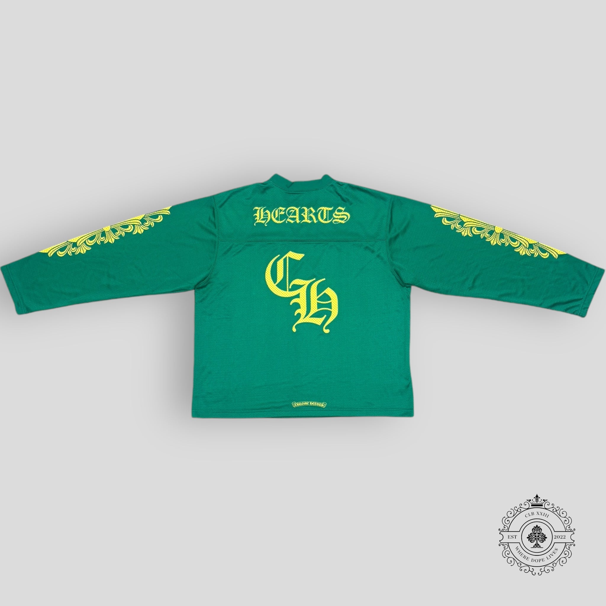 Chrome Hearts Mesh Warm Up Jersey in Green / Yellow