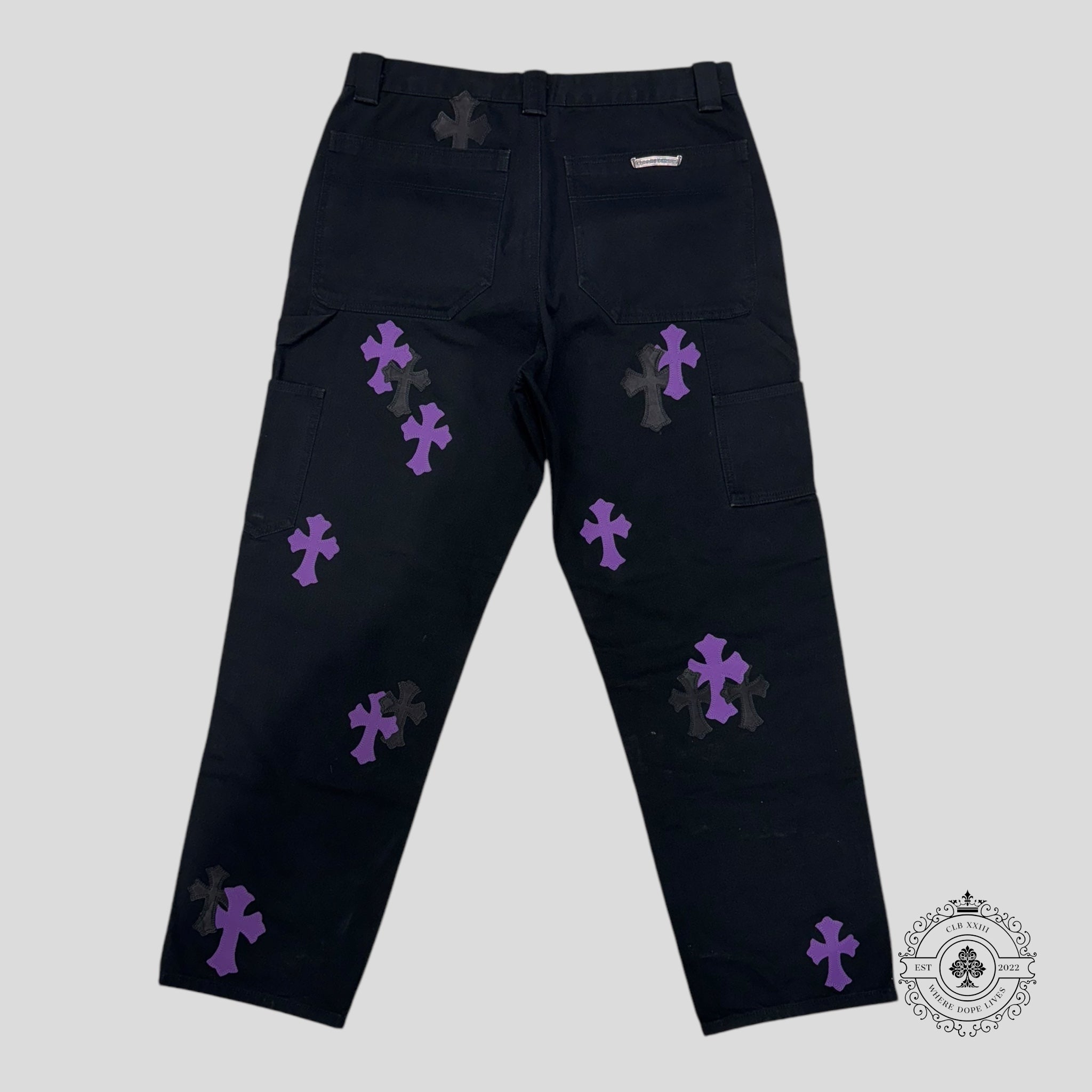 Chrome Hearts Double Knee Cross Patch Carpenter Pants