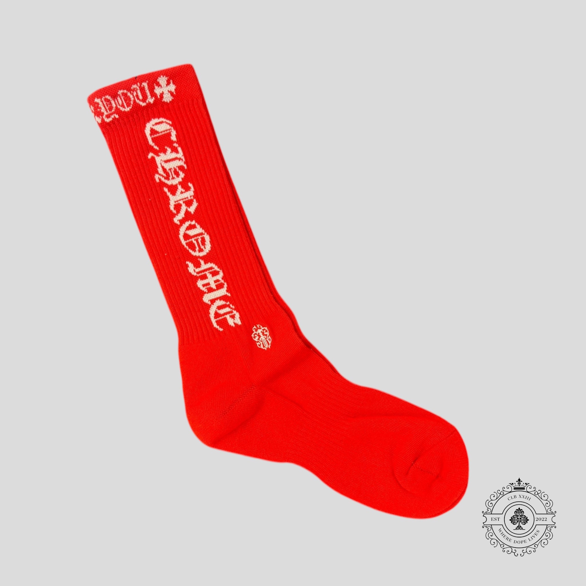 Chrome Hearts CH Logo Socks in Red