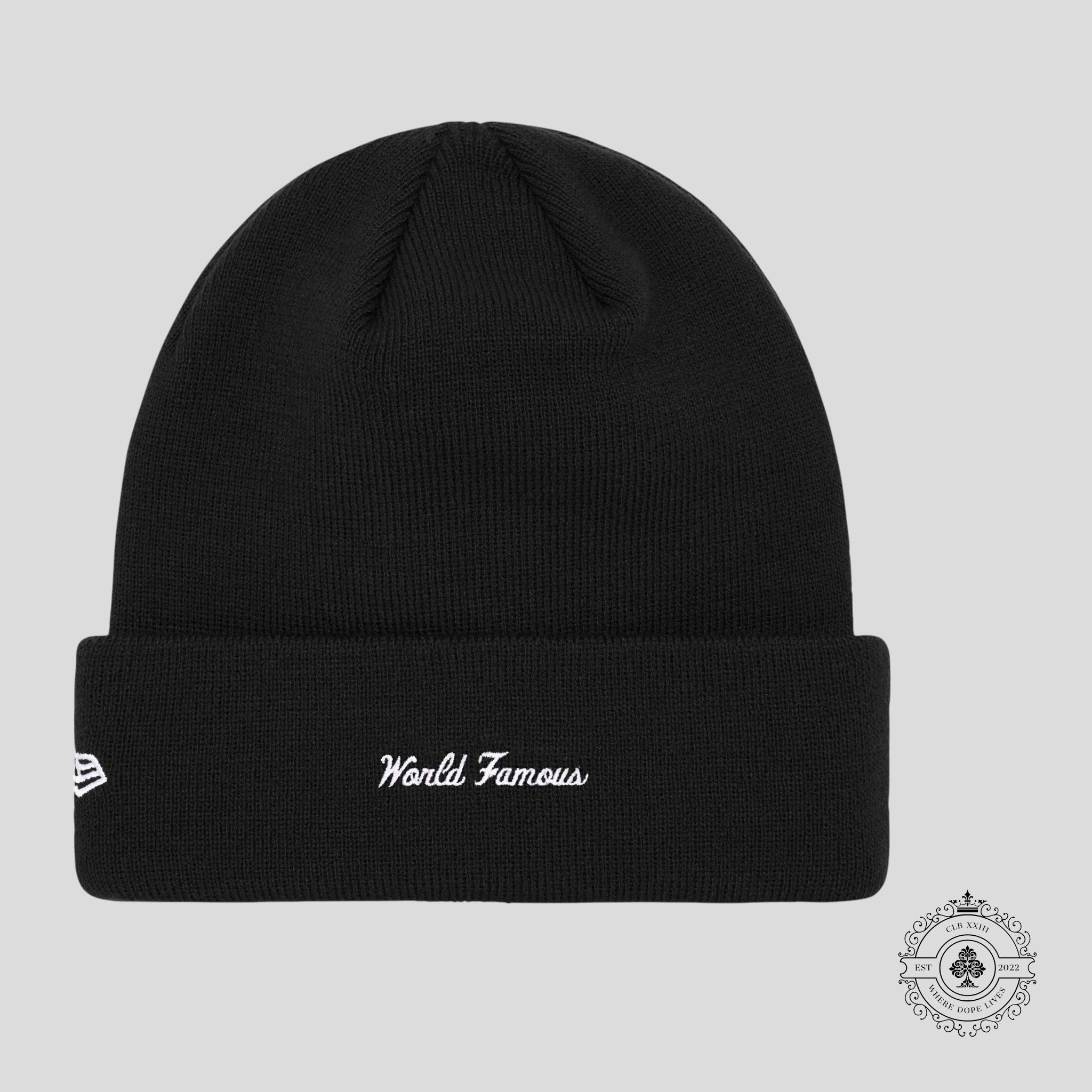 Supreme New Era Box Logo Beanie in Black