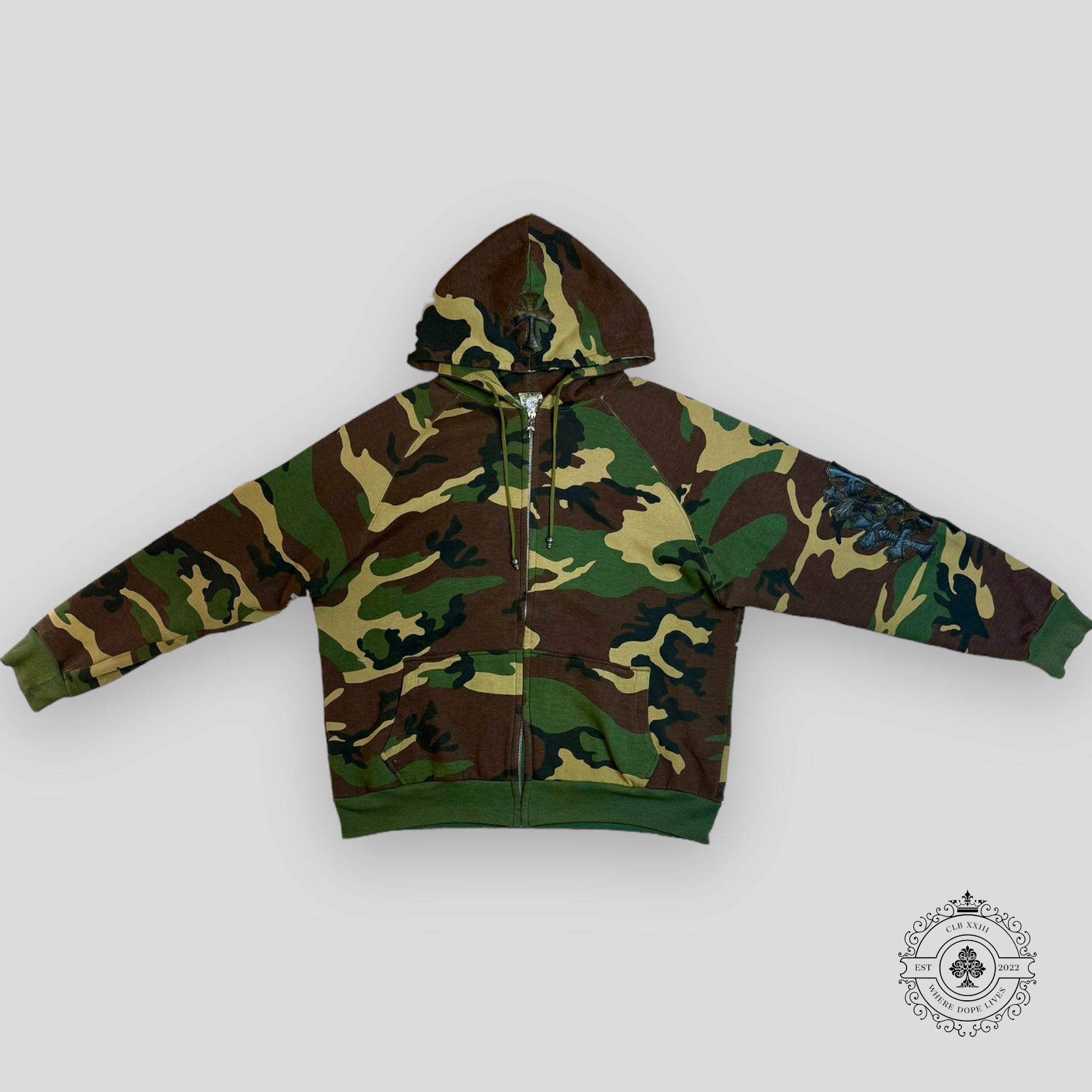 Chrome Hearts Camouflage Cross Patch Thermal Hoodie