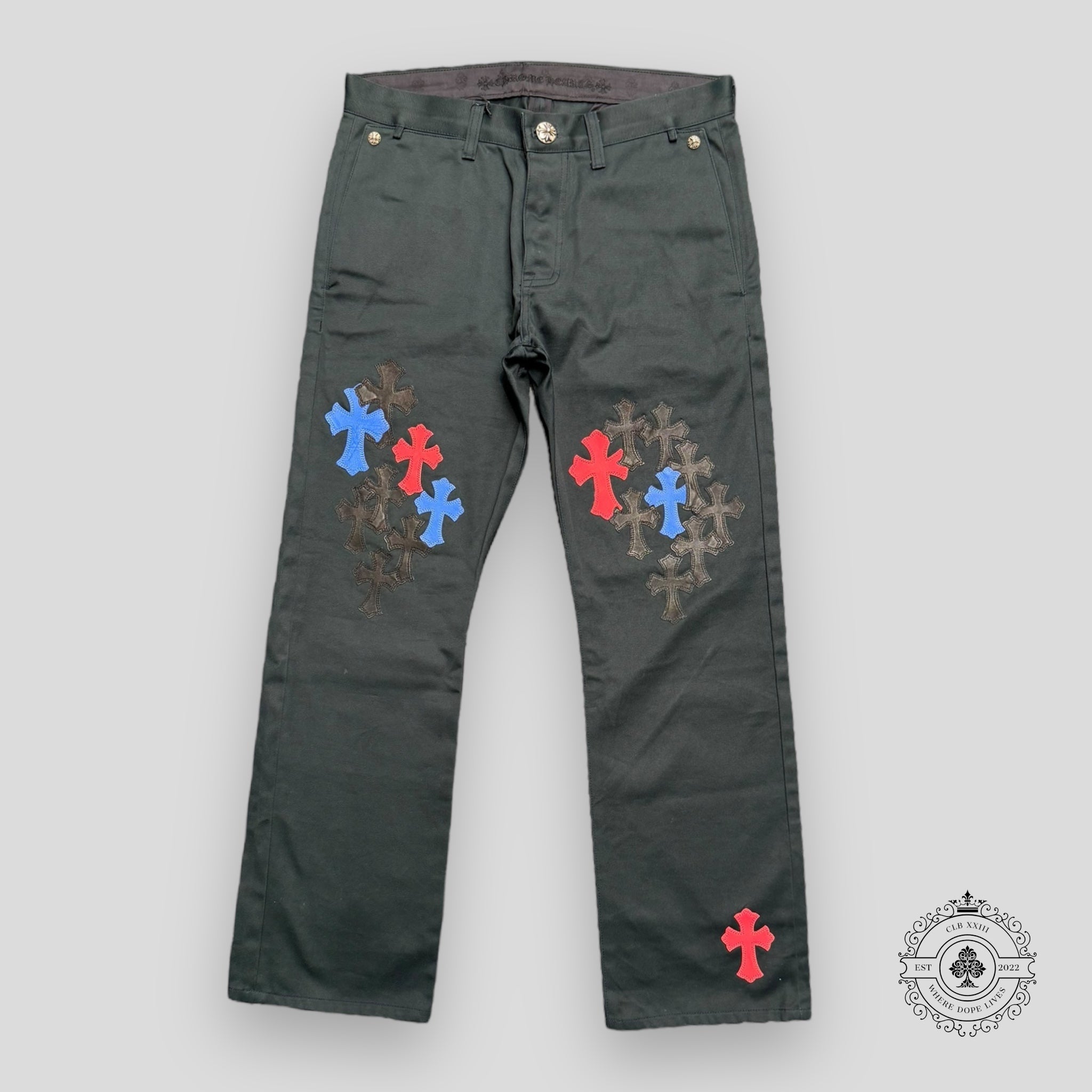 Chrome Hearts Cross Patch Chino Pants in Navy