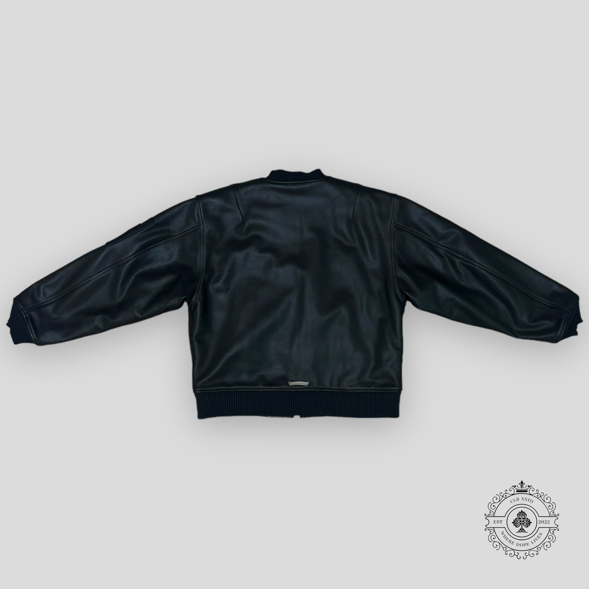 Chrome Hearts CH Patch Leather Bomber Jacket