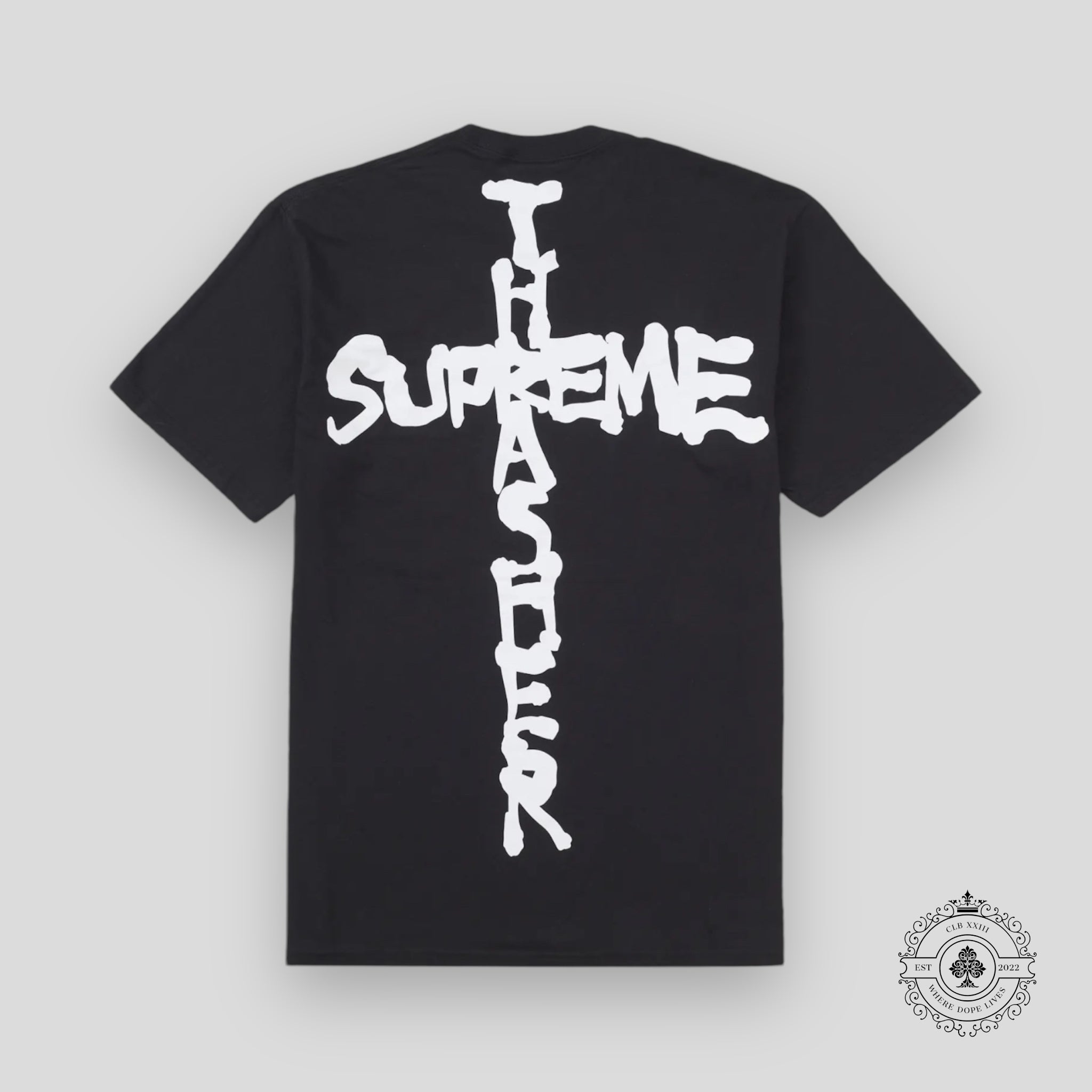 Supreme Thrasher Cross Tee in Black