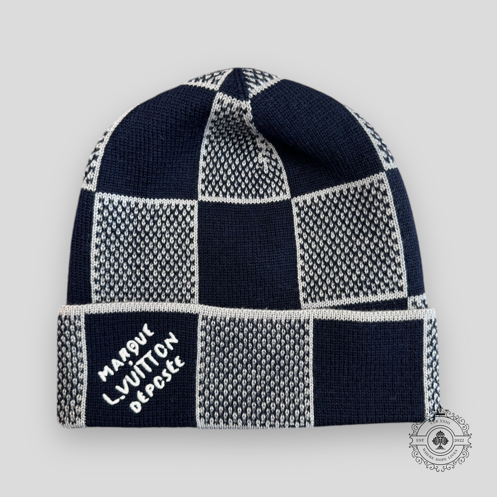 Louis Vuitton Damier Heritage Beanie in Navy Blue