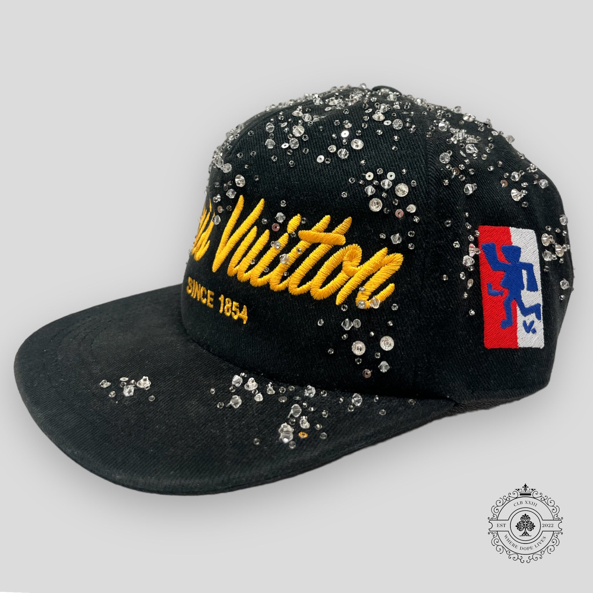 Louis Vuitton Script Crystals Cap in Black