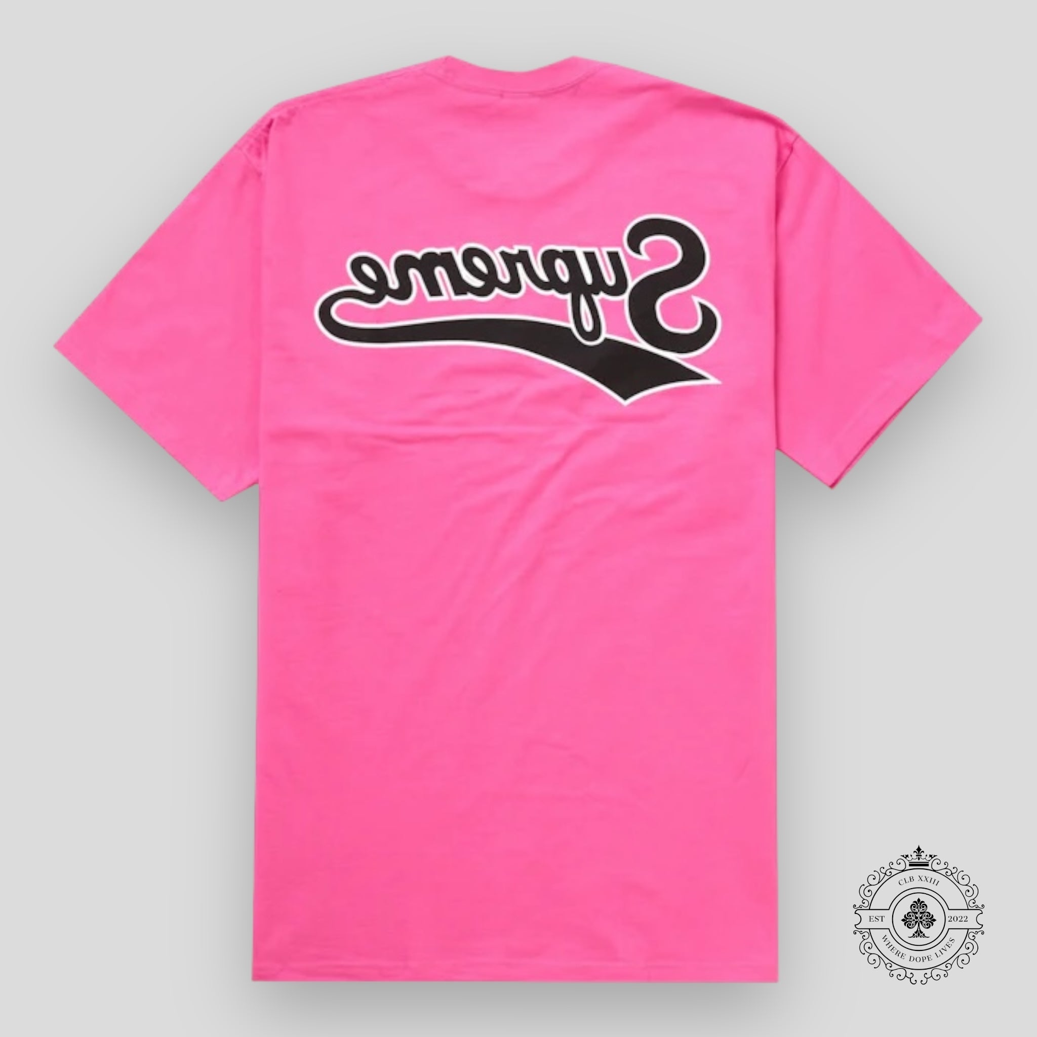 Supreme Backwards Tee in Fuchsia