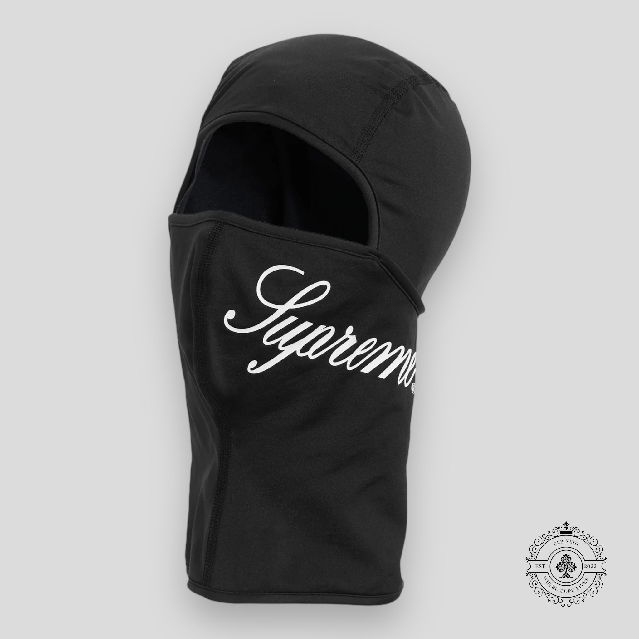 Supreme Script Logo Balaclava in Black