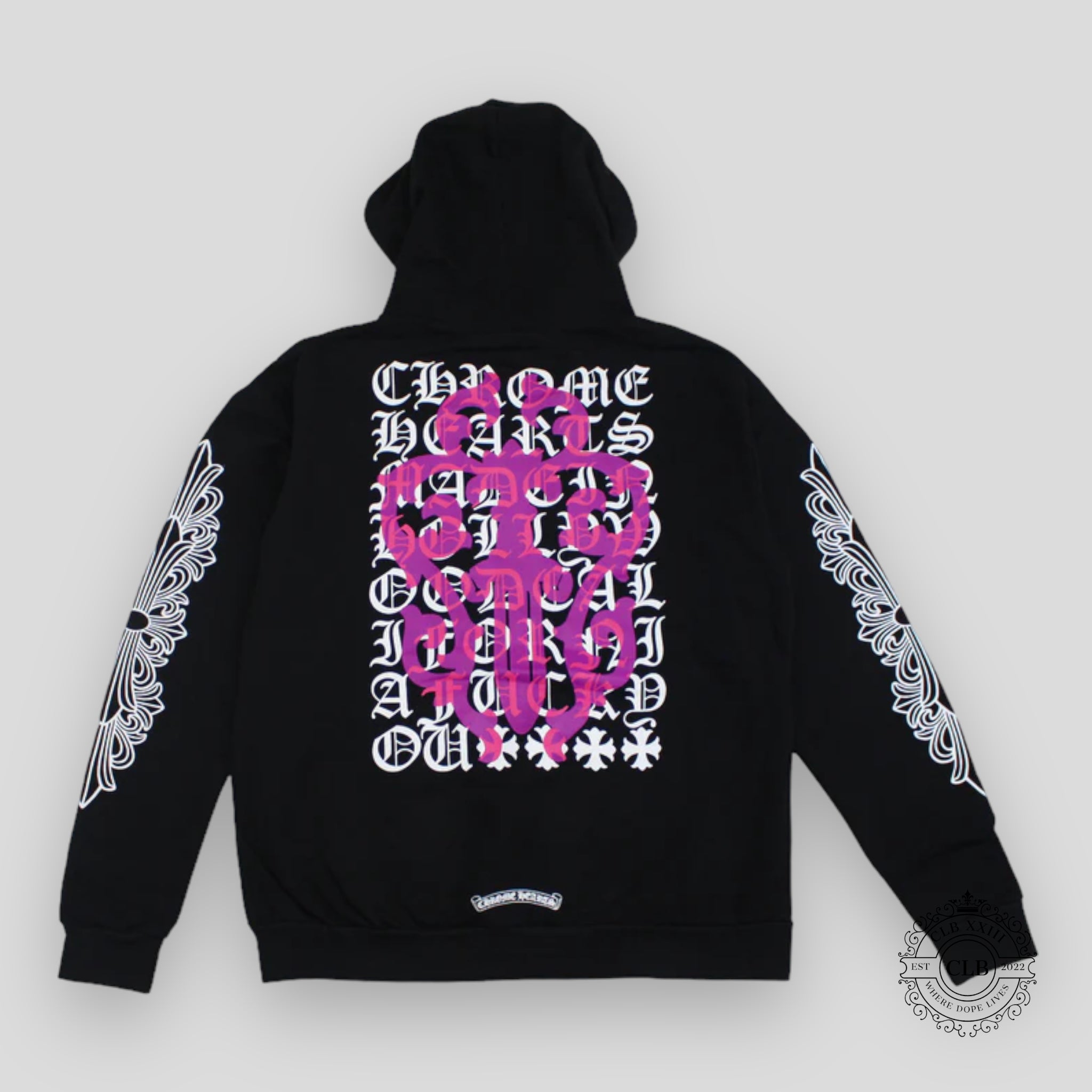 CHROME HEARTS DAGGER ZIP UP HOODIE BLACK PINK