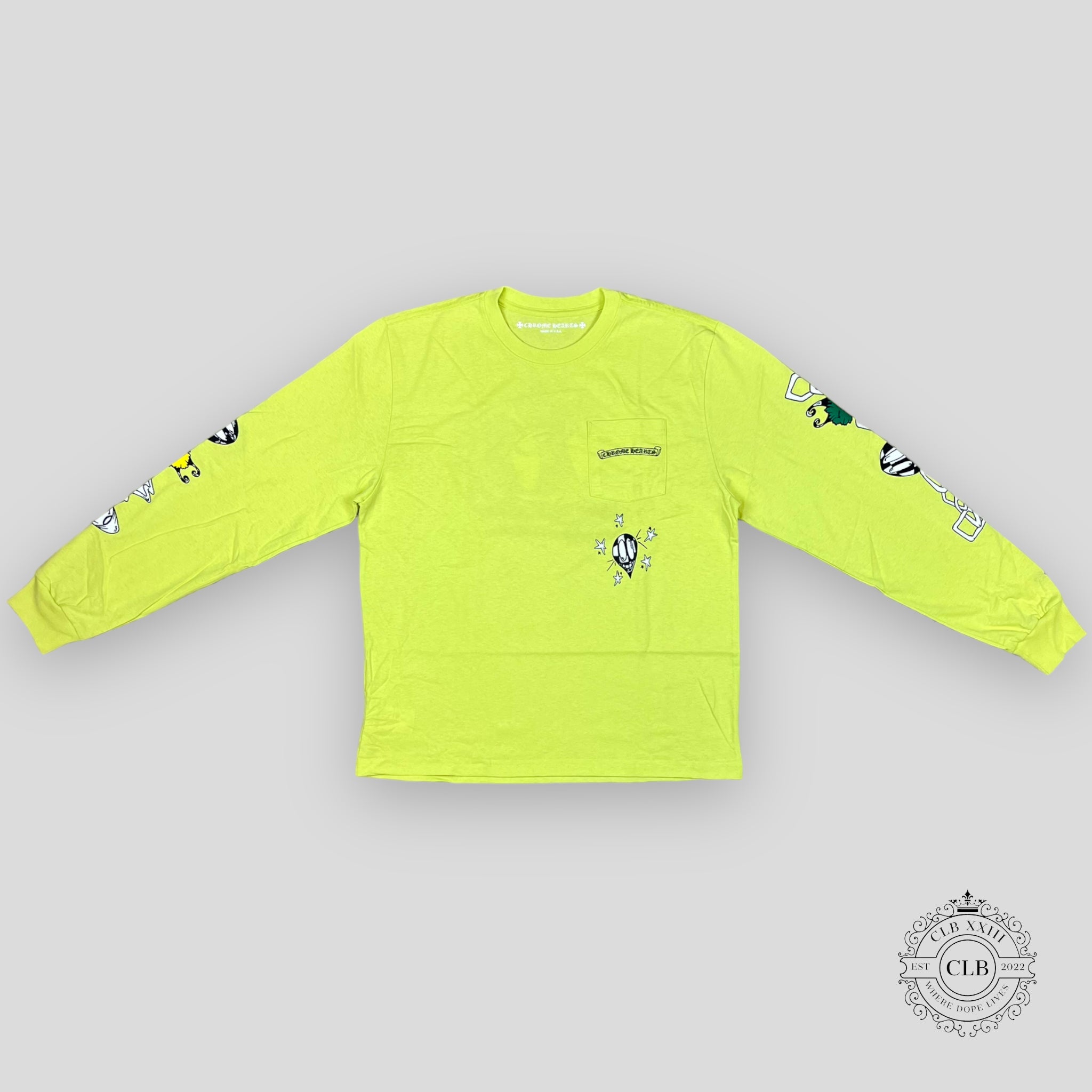 CHROME HEARTS MATTY BOY LONG SLEEVE TEE - LIME GREEN