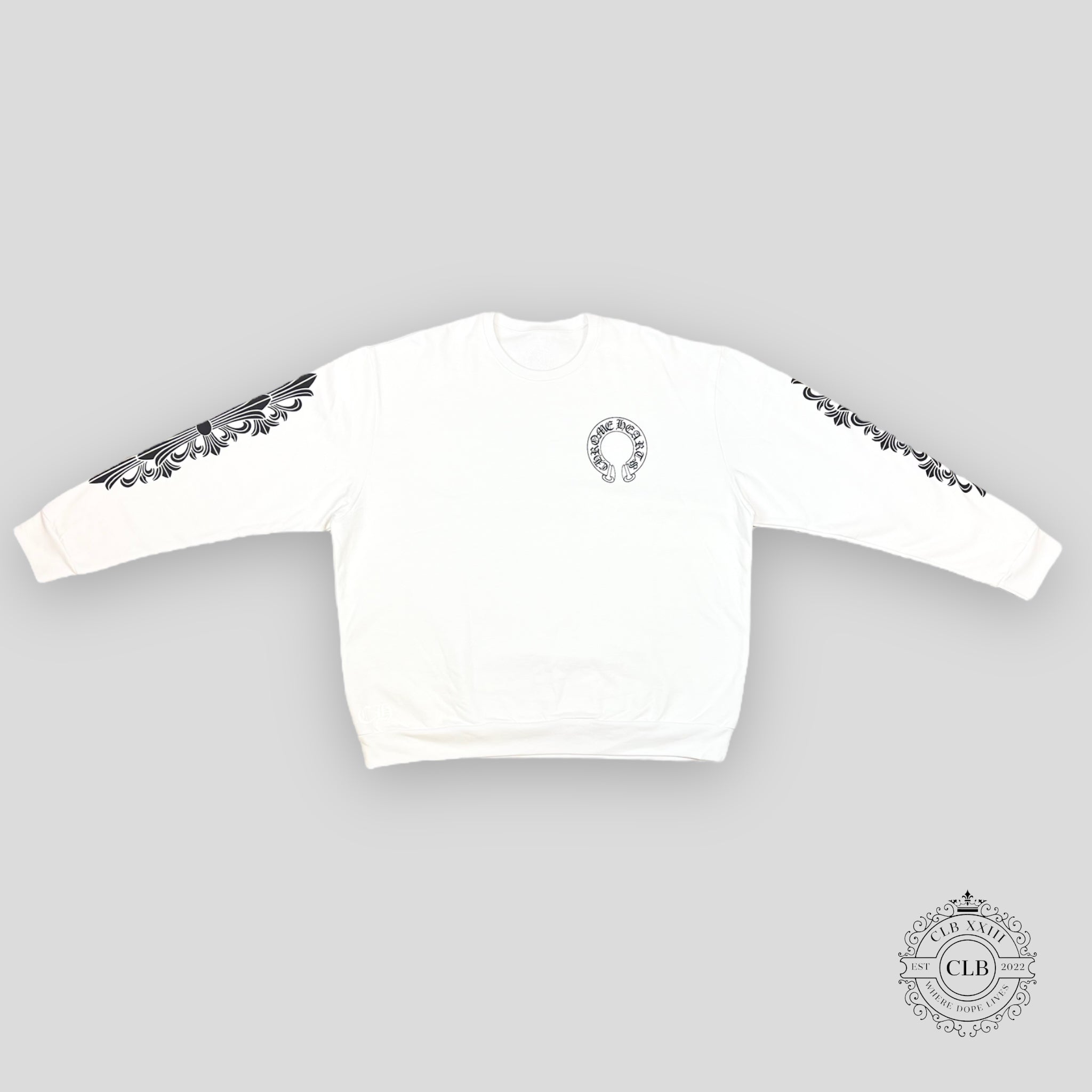 Chrome Hearts Horseshoe Logo Crewneck in White