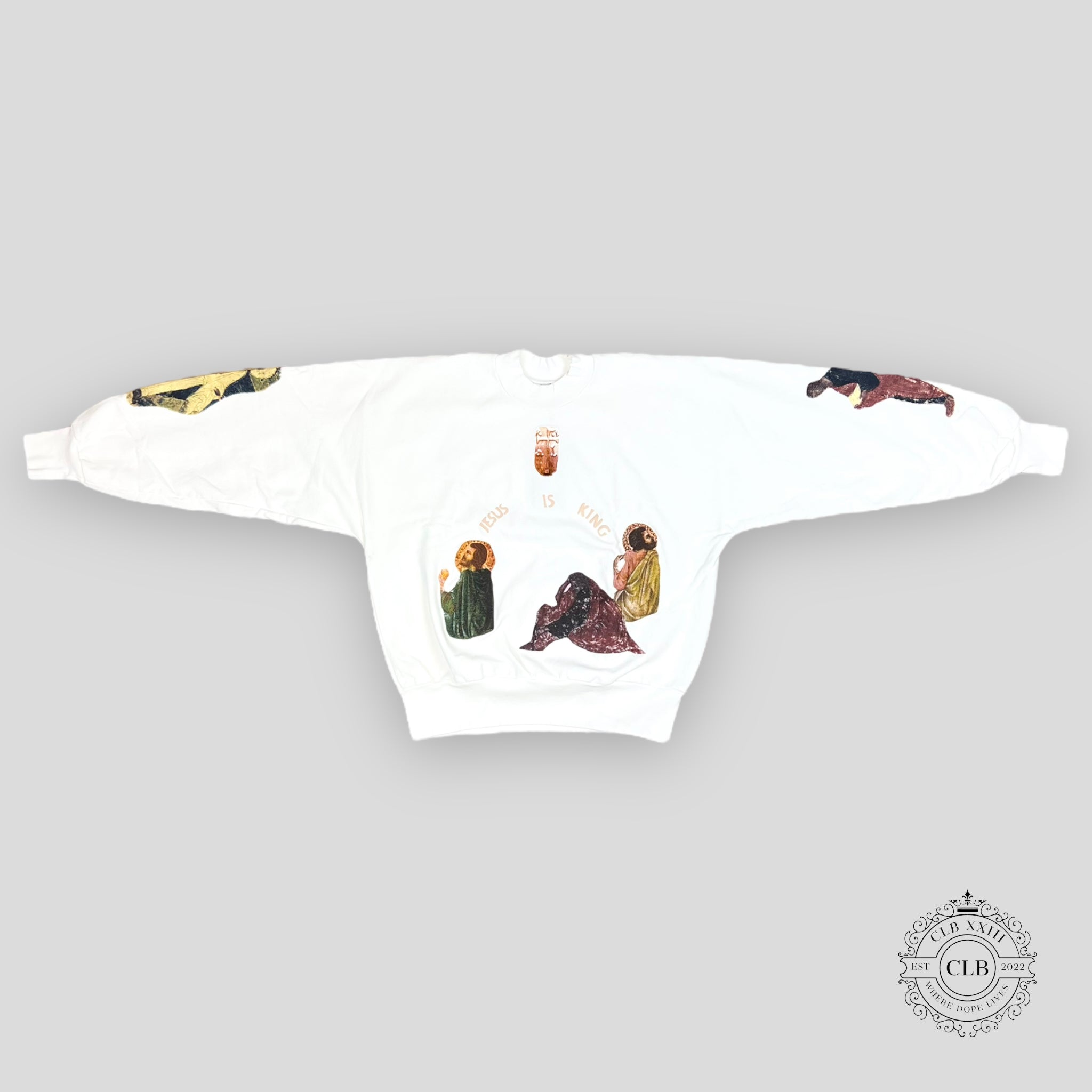 KANYE WEST JESUS IS KING CROSS CREWNECK - WHITE