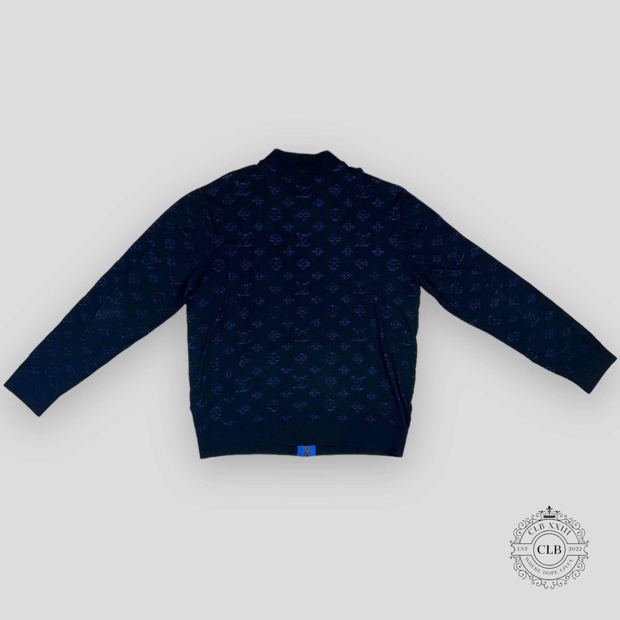 LOUIS VUITTON DROP NEEDLE MONOGRAM BOMBER JACKET - BLACK/BLUE