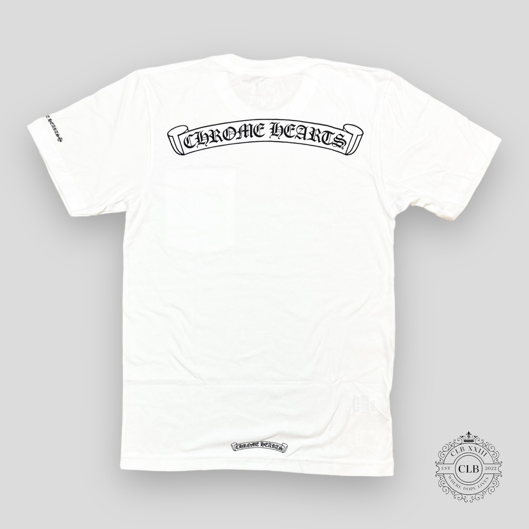 CHROME HEARTS SCROLL LOGO POCKET T-SHIRT - WHITE