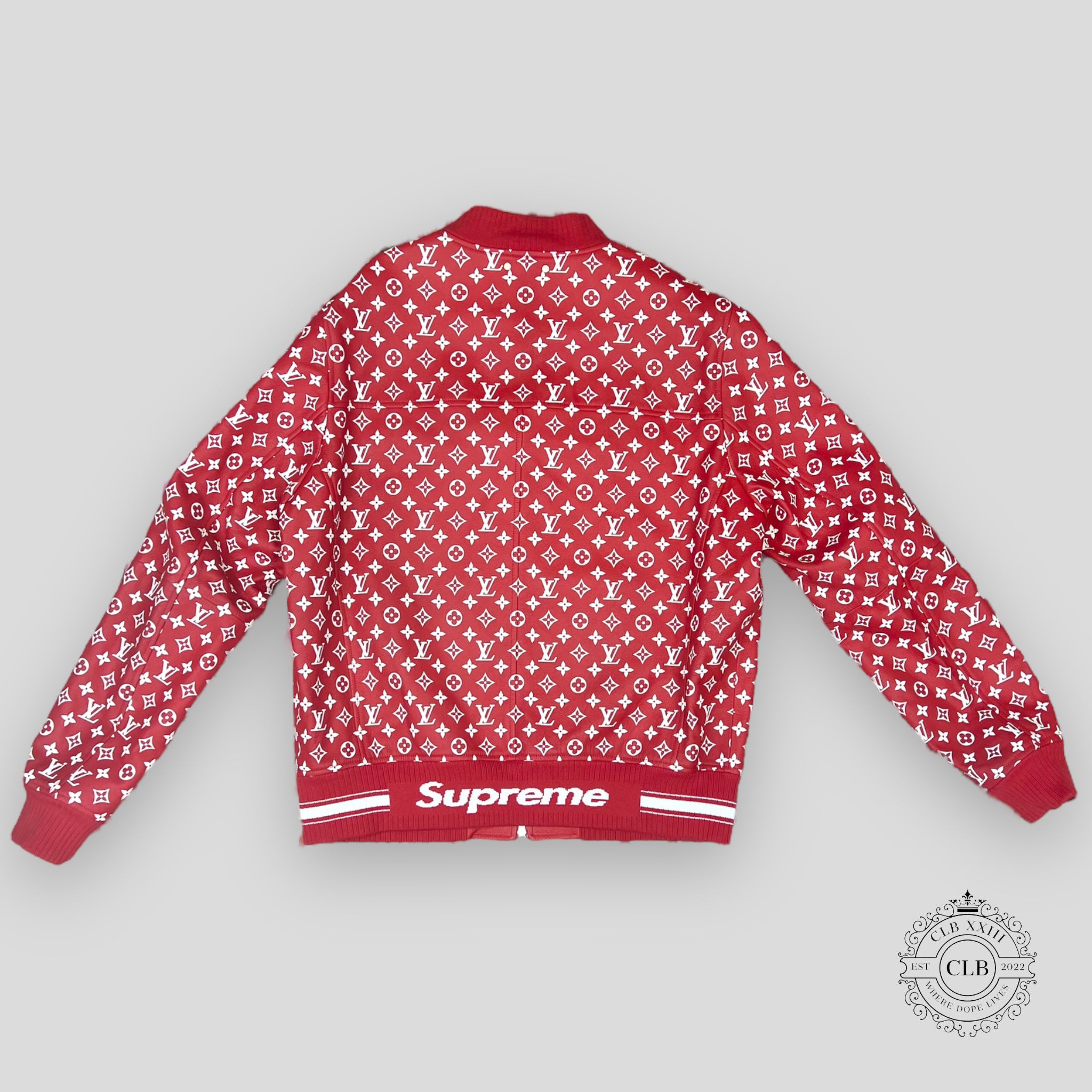 LOUIS VUITTON X SUPREME LEATHER BOMBER JACKET