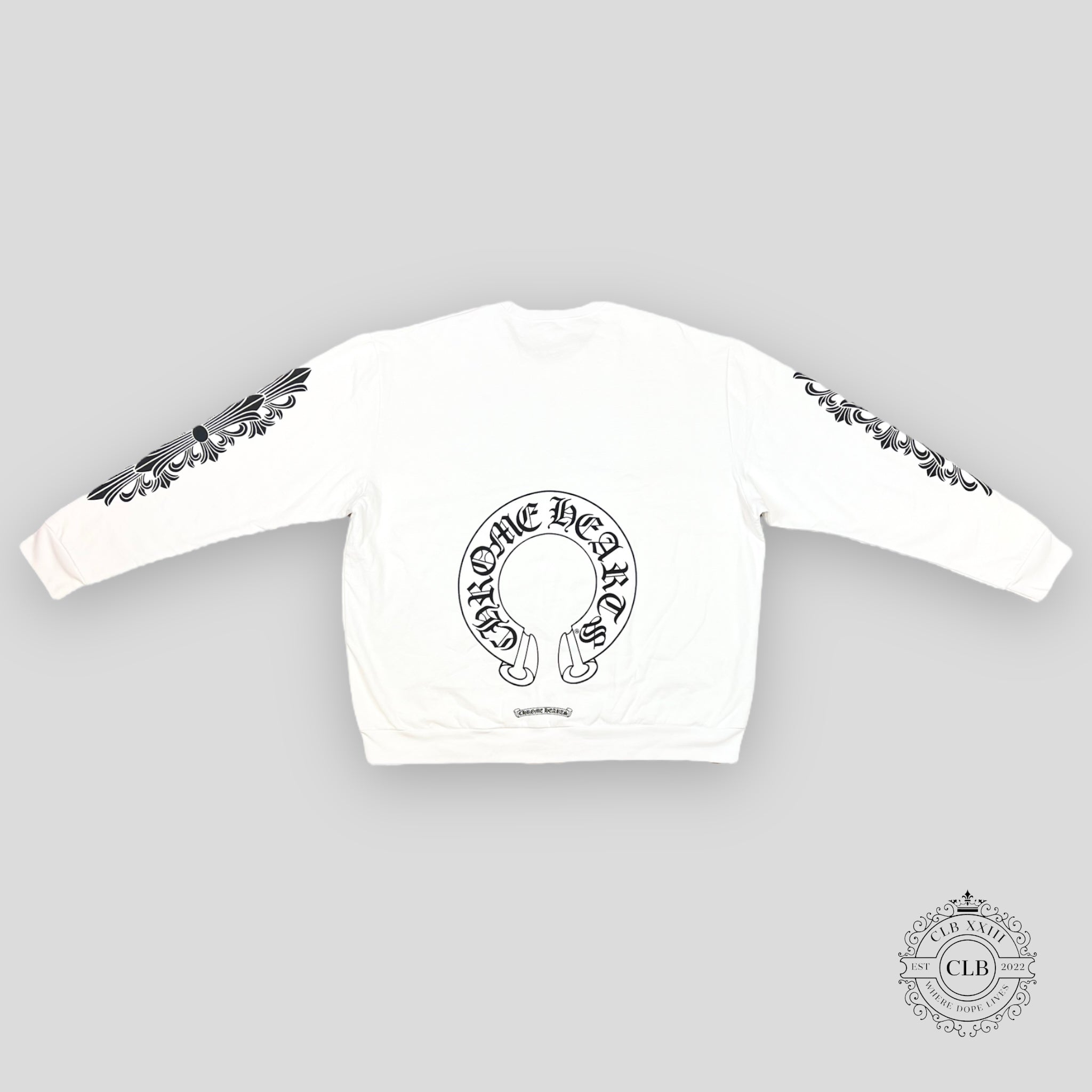 Chrome Hearts Horseshoe Logo Crewneck in White