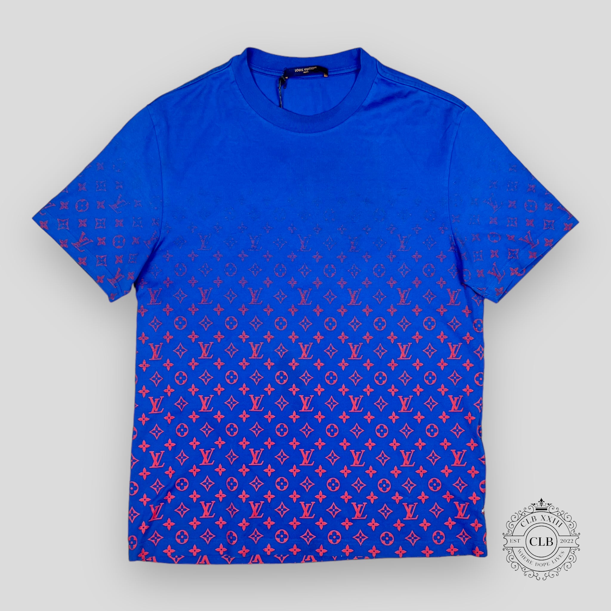 LOUIS VUITTON MONOGRAM DEGRADE T-SHIRT - BLUE/RED