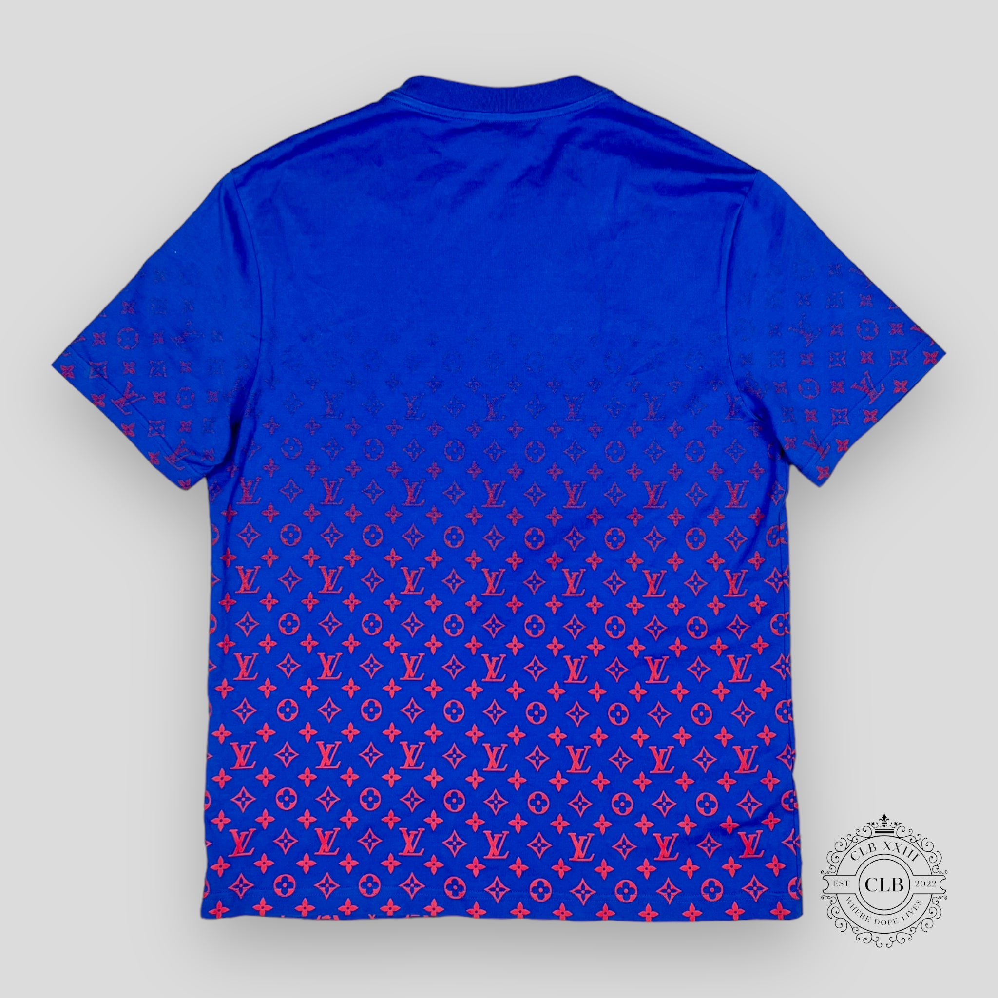 LOUIS VUITTON MONOGRAM DEGRADE T-SHIRT - BLUE/RED