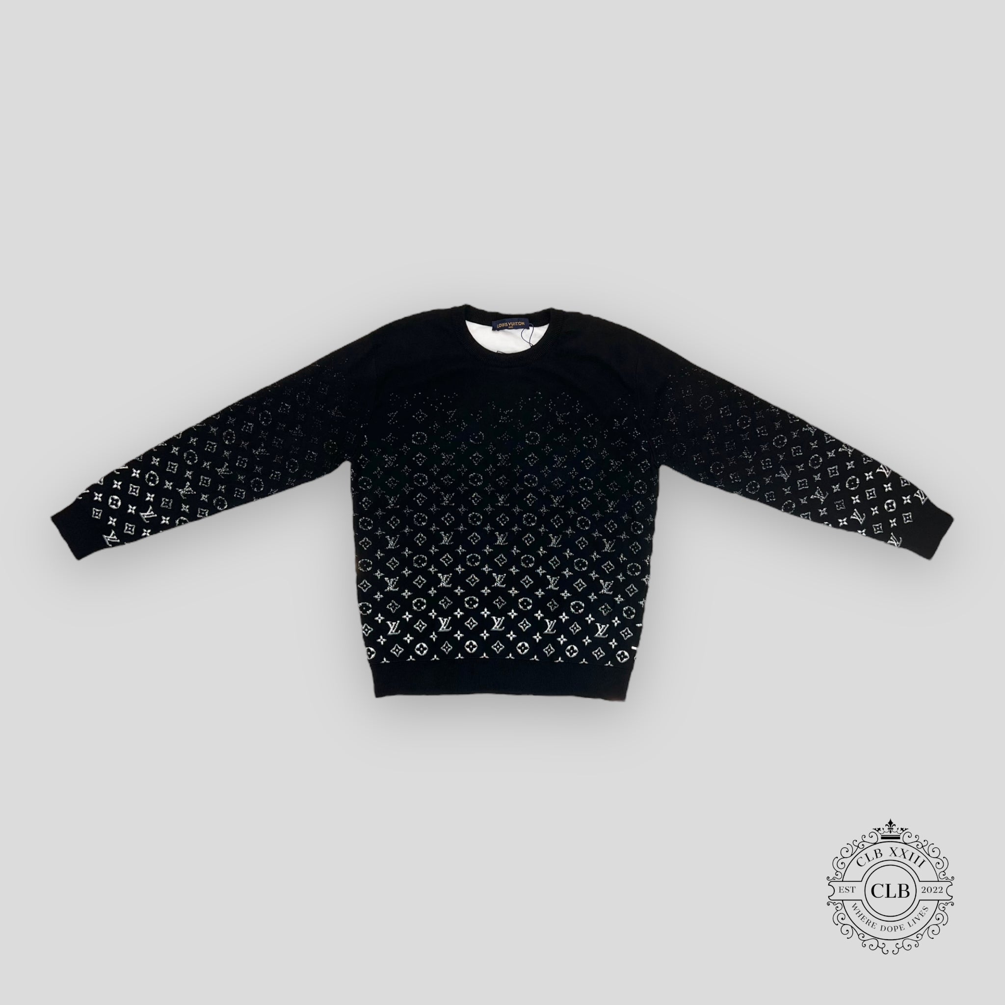 LOUIS VUITTON MONOGRAM DEGRADE LS KNITWEAR - BLACK