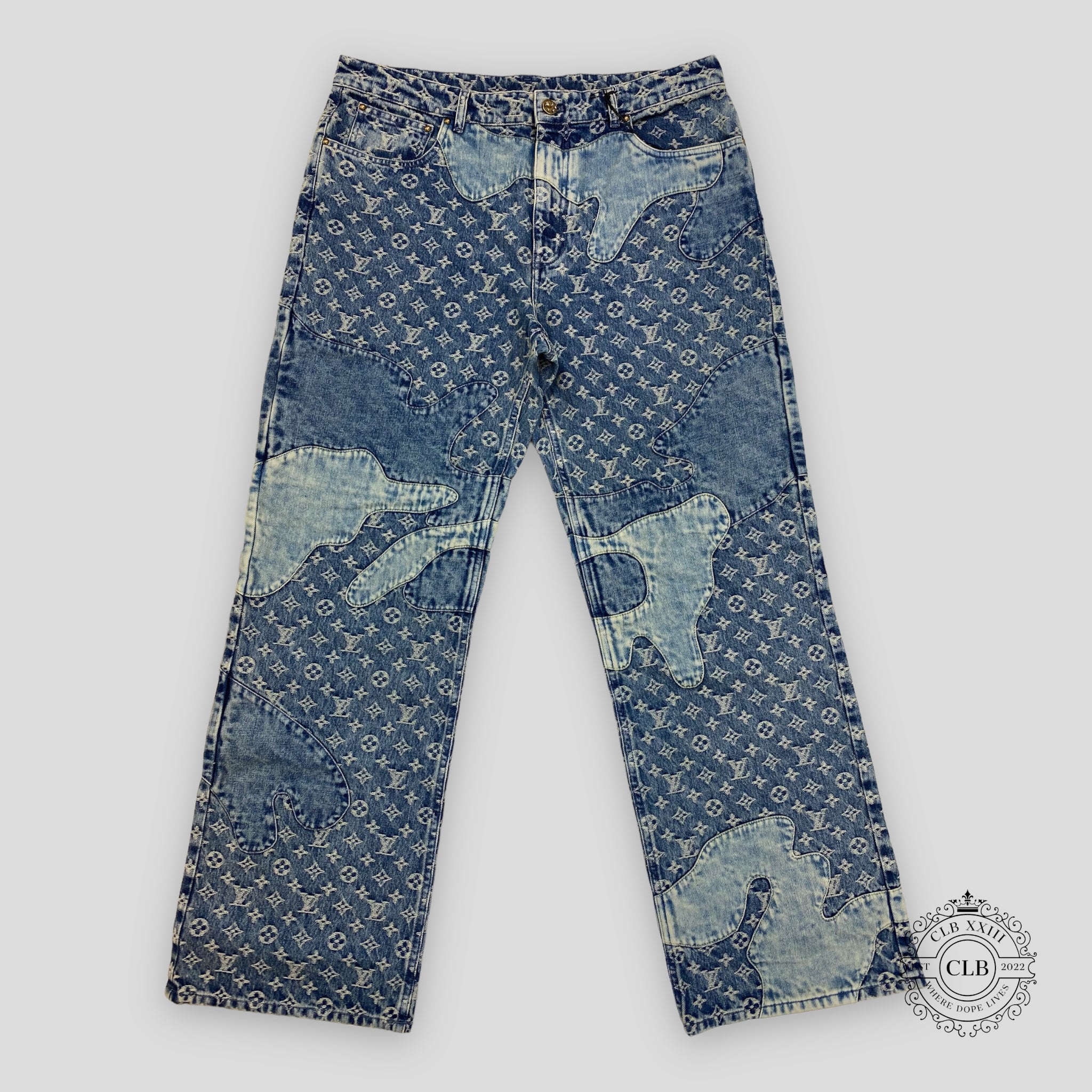 LOUIS VUITTON X NIGO MONOGRAM PATCHWORK DENIM JEANS