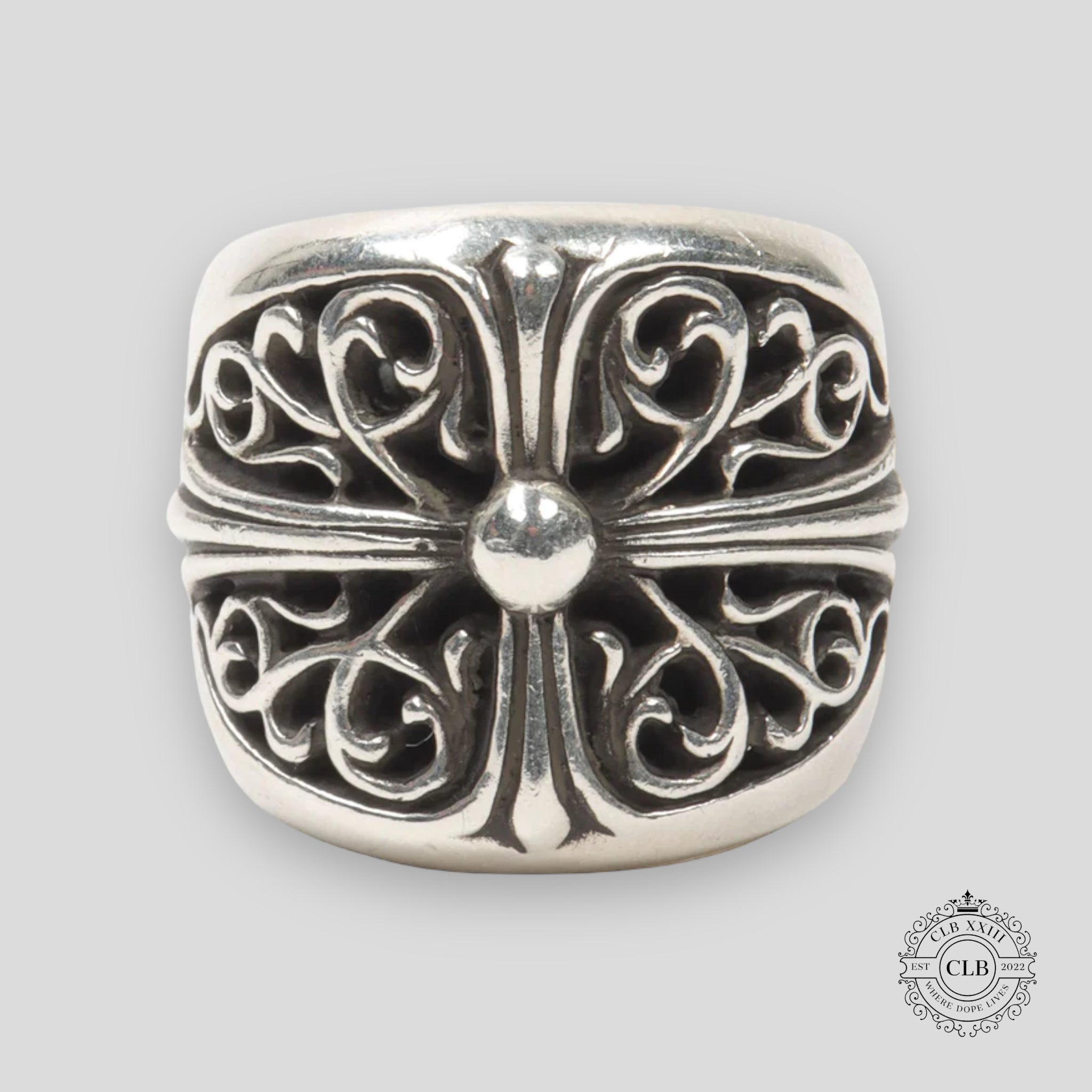 CHROME HEARTS OVAL CROSS RING