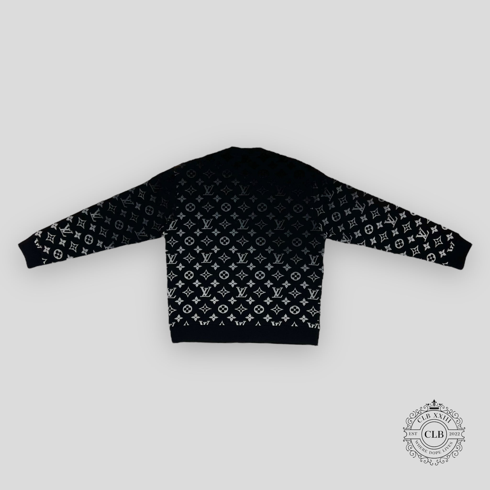 LOUIS VUITTON GRADIENT MONOGRAM FIL COUPE SWEATSHIRT BLACK