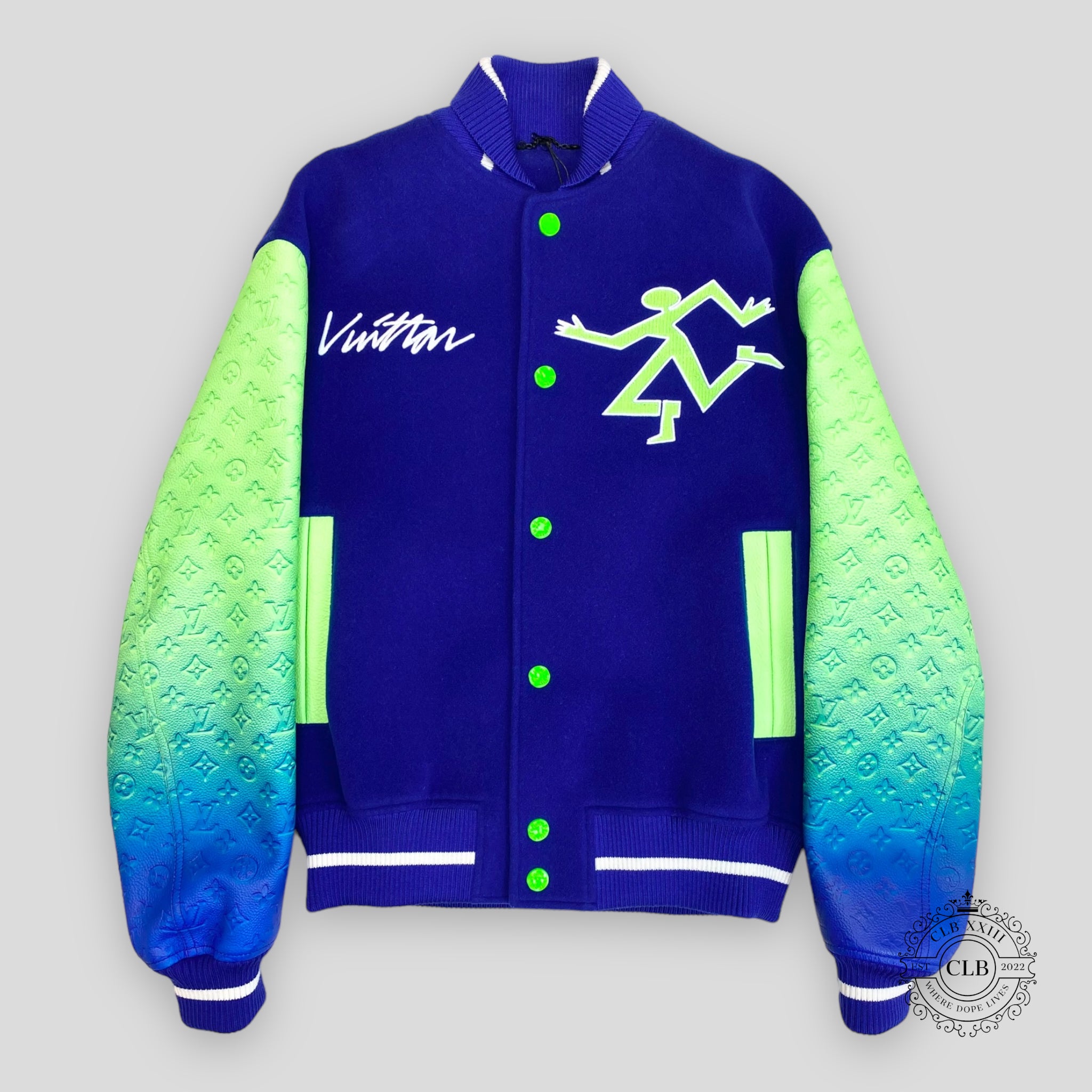 LOUIS VUITTON TAURILLON ILLUSION VARSITY JACKET - BLUE