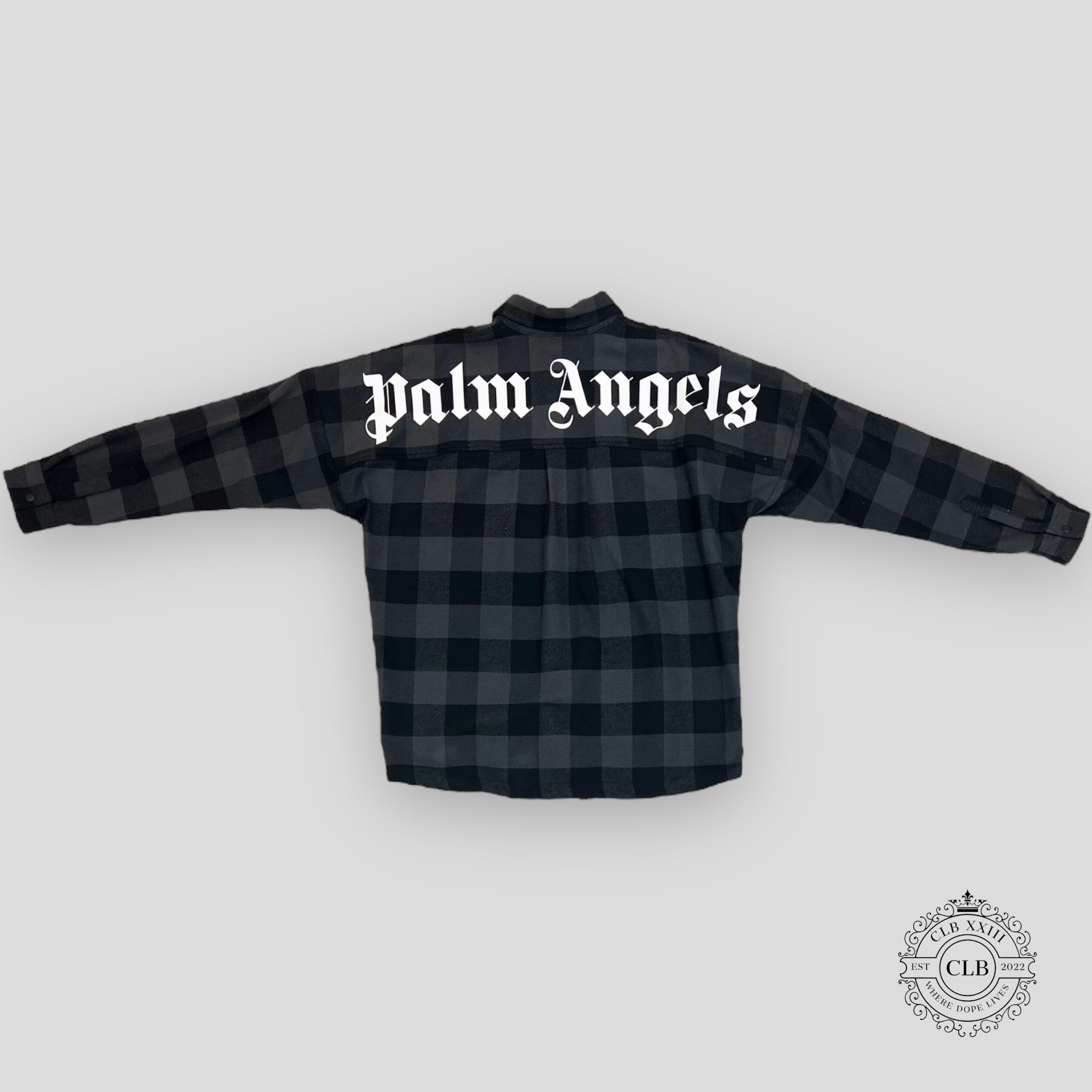 PALM ANGELS CLASSIC LOGO OVERSHIRT - BLACK/GREY