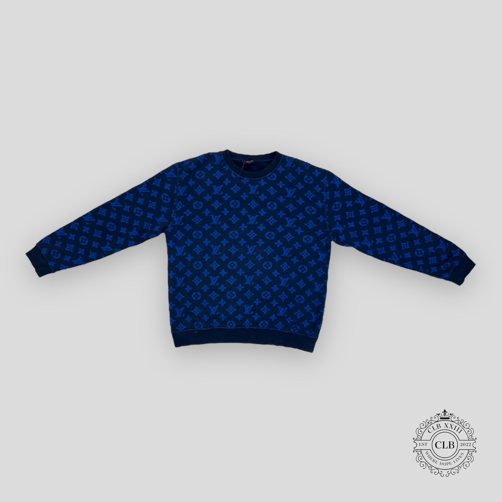 Louis Vuitton Monogram Crewneck Sweater in Royal Blue