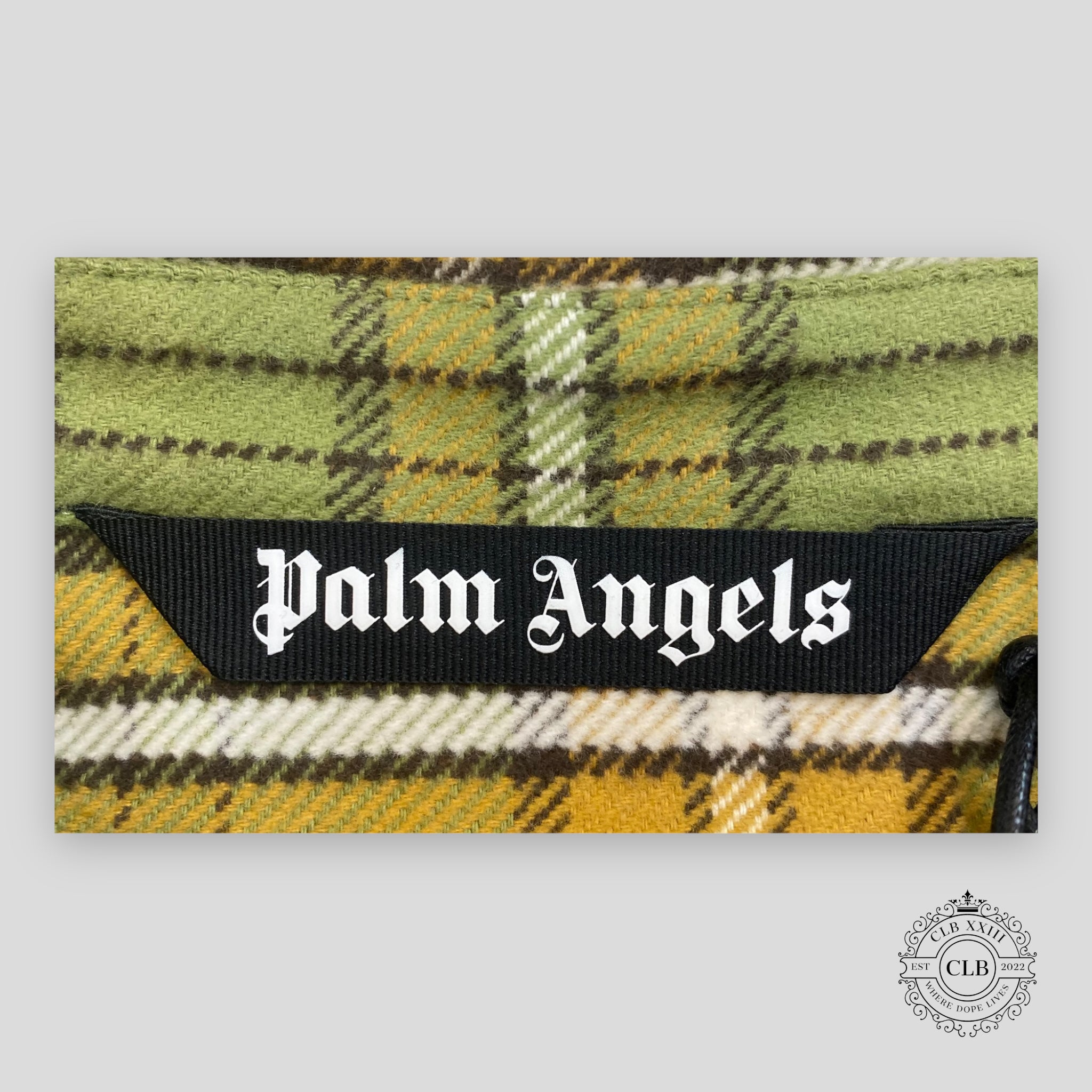 PALM ANGELS PXP PAINTED FLANNEL OVERSHIRT - GREEN