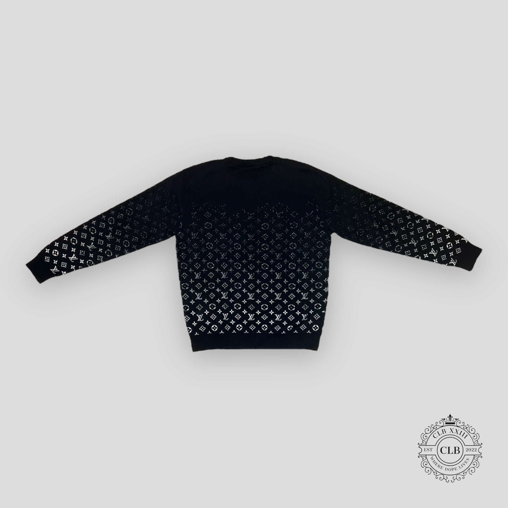 LOUIS VUITTON MONOGRAM DEGRADE LS KNITWEAR - BLACK