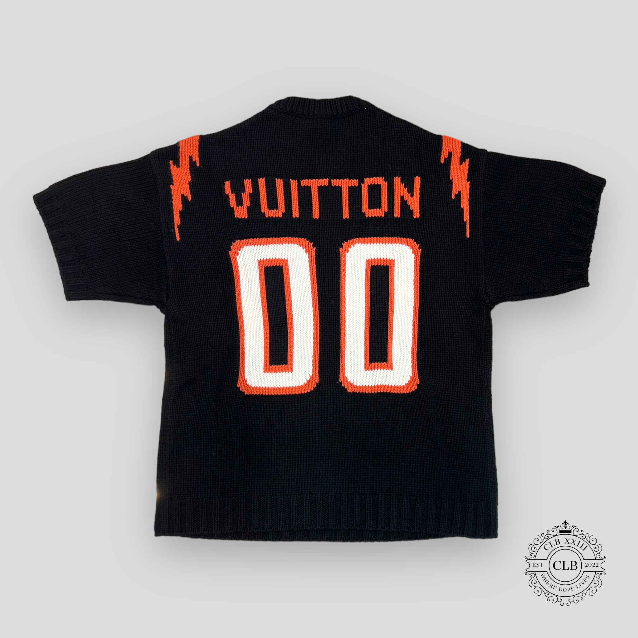 LOUIS VUITTON CHUNKY INTARSIA FOOTBALL TEE - BLACK