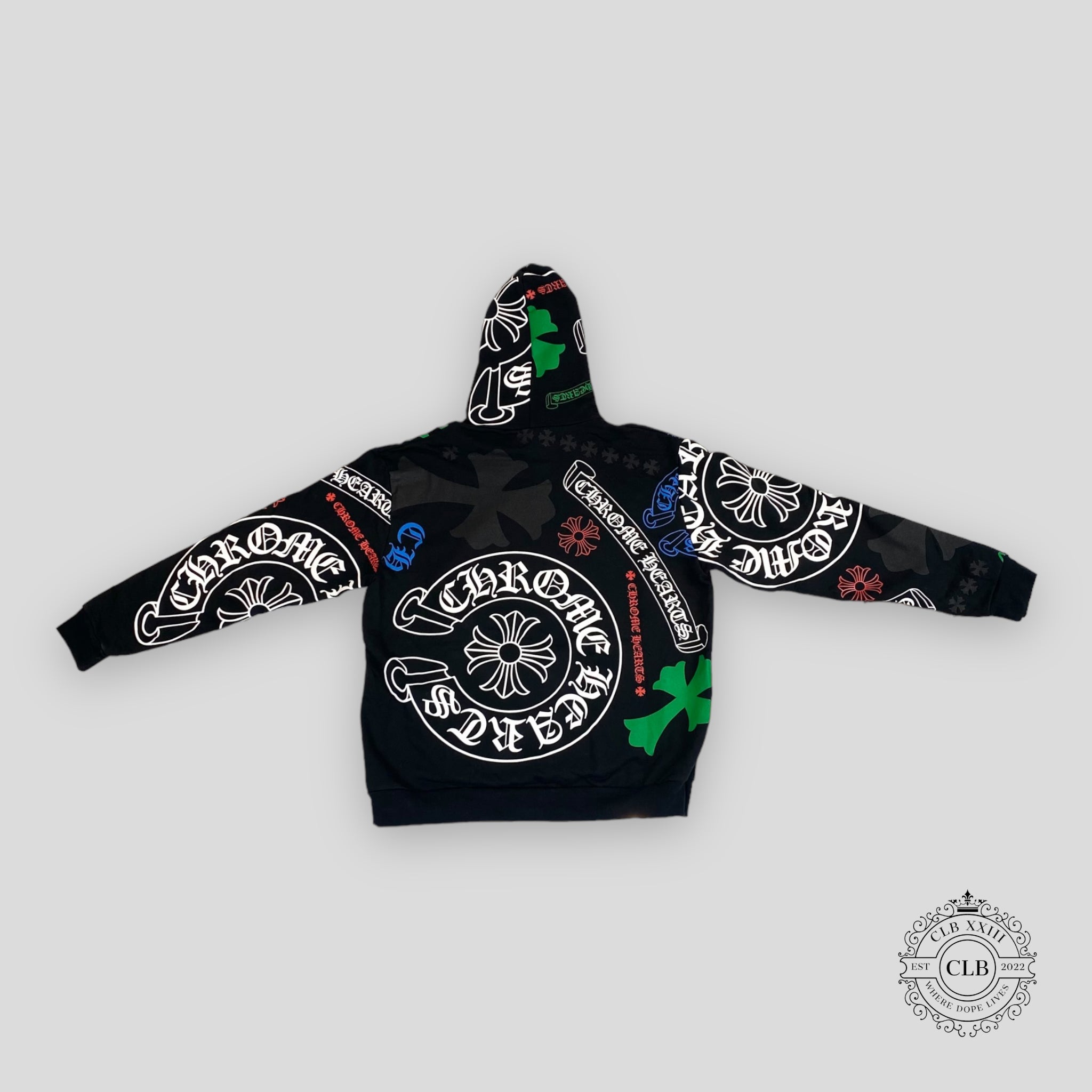 CHROME HEARTS STENCIL HOODIE - BLACK