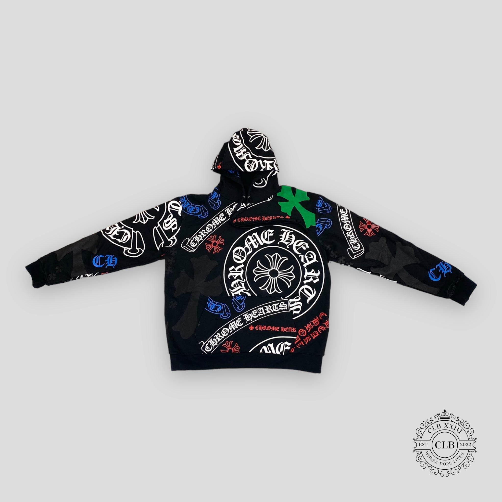 CHROME HEARTS STENCIL HOODIE - BLACK